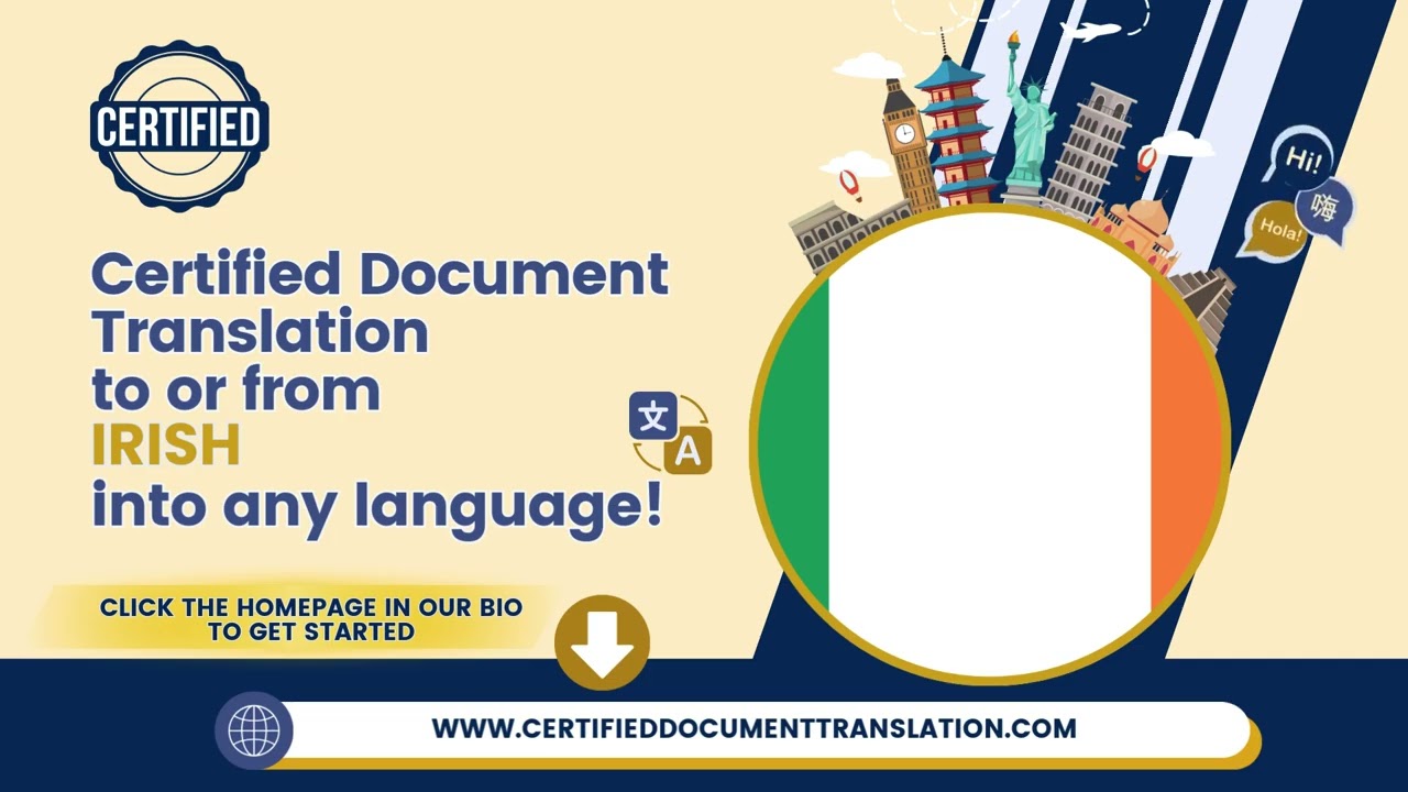 Certified Document Translation | Irish | 