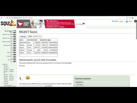 Learn SQL With SQL ZOO: Episode 1