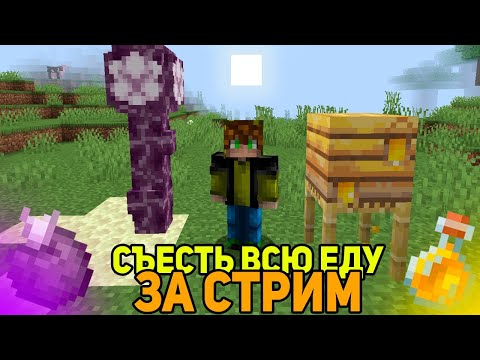 Скушать всю ЕДУ из Майнкрафта за 1 стрим - Челлендж
