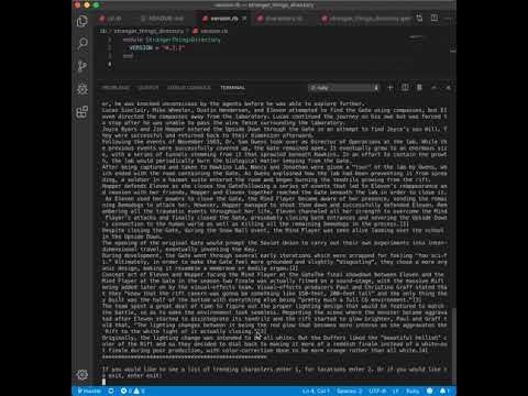 DEMO "Stranger Things" CLI ruby gem