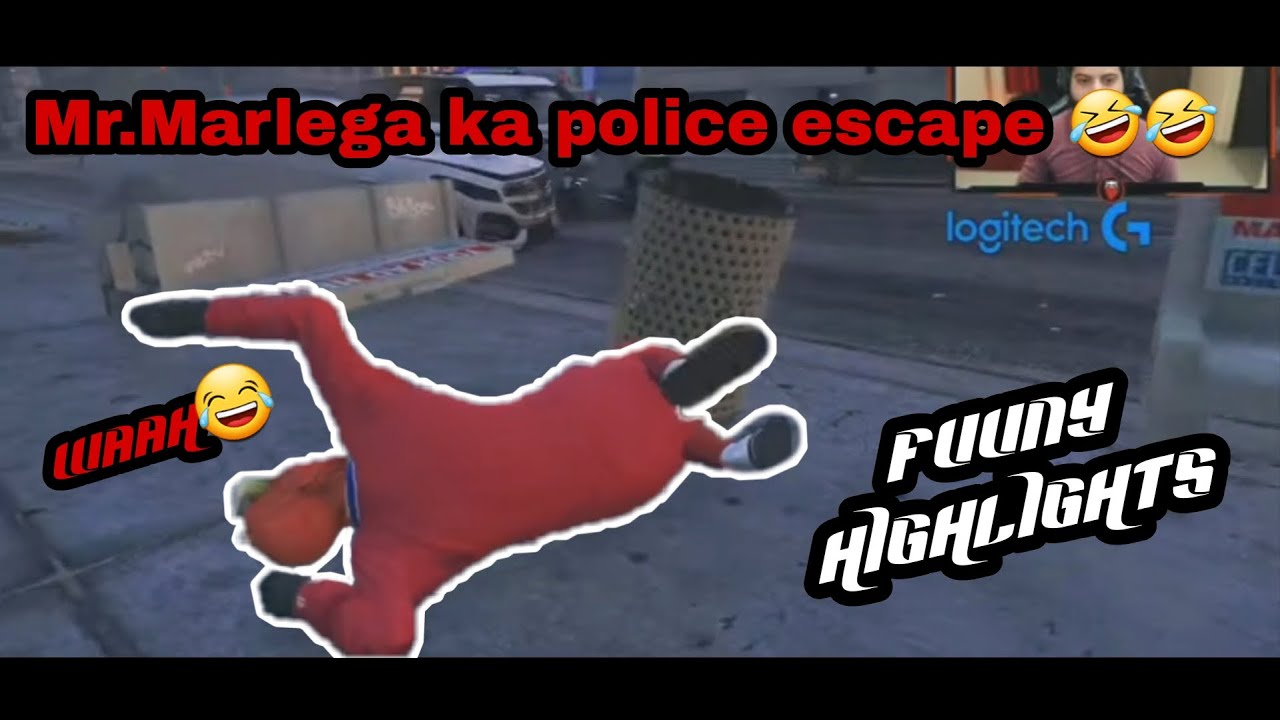 Mr.Marlega ka police escape must watch🤣🤣||funny highlights||Gamers Area