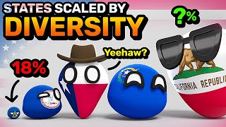 U.S. STATES SCALED BY DIVERSITY | Countryballs Animation by PWA 70,305 views 1 month ago 2 minutes, 6 seconds