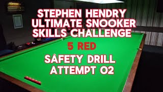 STEPHEN HENDRY ULTIMATE SNOOKER SKILLS CHALLENGE ☆5 REDS SAFETY DRILL☆ ATTEMPT 02