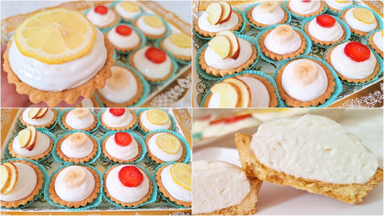 تارتولات بعجينة تذوب فالفم وكريمة خفيفة و متماسكة جربيها راح تولي مدمنى عليها😍🍓🍋🍌🍏