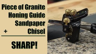 How To Sharpen A Chisel - Sandpaper, A Piece Of Kitchen Granite, And A Honing Guide - Best Results