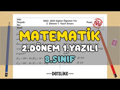 8. Sınıf Matematik 2.Dönem 1.Yazılı Soruları #2023