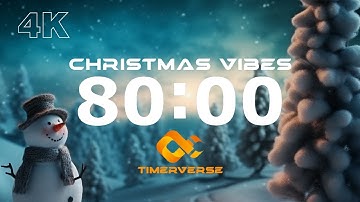 80 Minute Christmas Music Timer with Alarm ⏰| #ChristmasVibes #Alarm #Timer  #XmasAmbience #Xmas2024