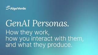 GenAI Personas Explained: Build, Test and Validate AI Customer Insights | AlgoVerde