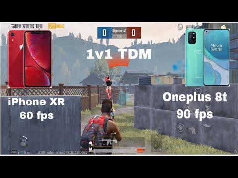 IPhone XR 60 Fps Vs Oneplus 8t 90fps Pubg Test | 1 V 1 Tdm. | BGMI