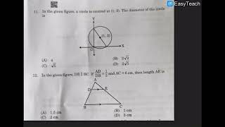 CBSE class 10 2026 maths SET-3 answer key -mcq' 30/4/3 standard