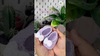 Crochet Baby Shoes💜 |Tutorial video uploaded in channel #youtube #crochet #youtubeshorts #trending