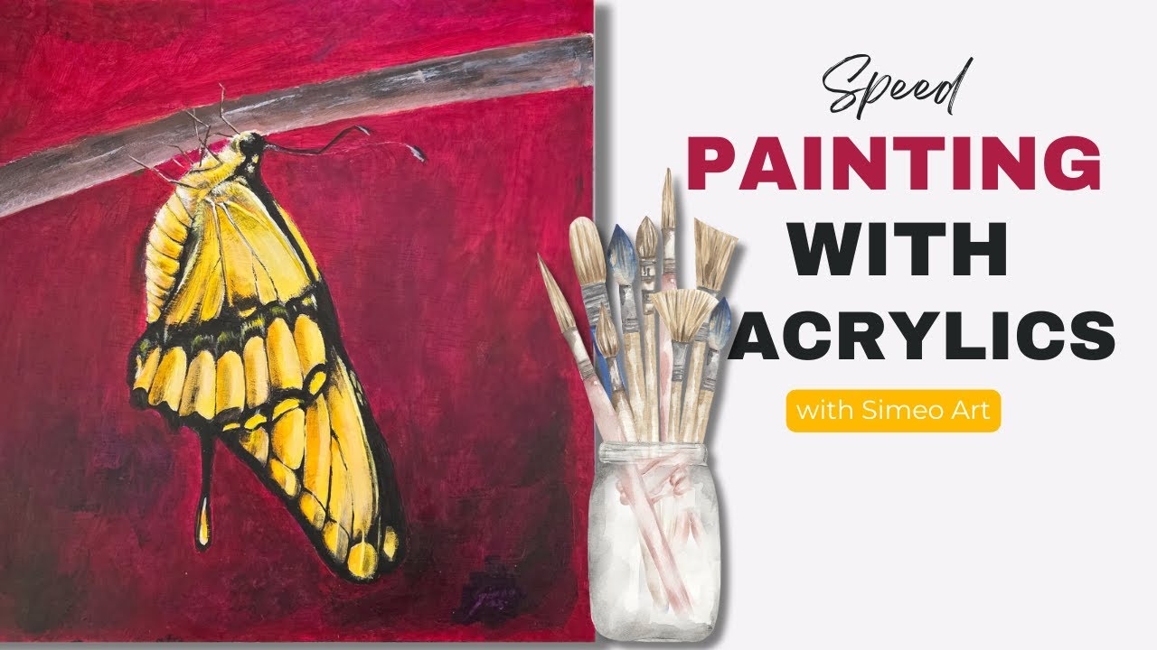 🦋 How to Paint a Butterfly with Acrylics on Board | Step-by-Step ...