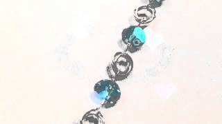 Silver Mobius Light Blue Crystal Wire Wrapped Chainmaille Bracelet