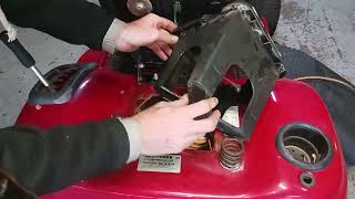 How to adjust your transmission on a foot pedals Craftsman t2500 year 2016