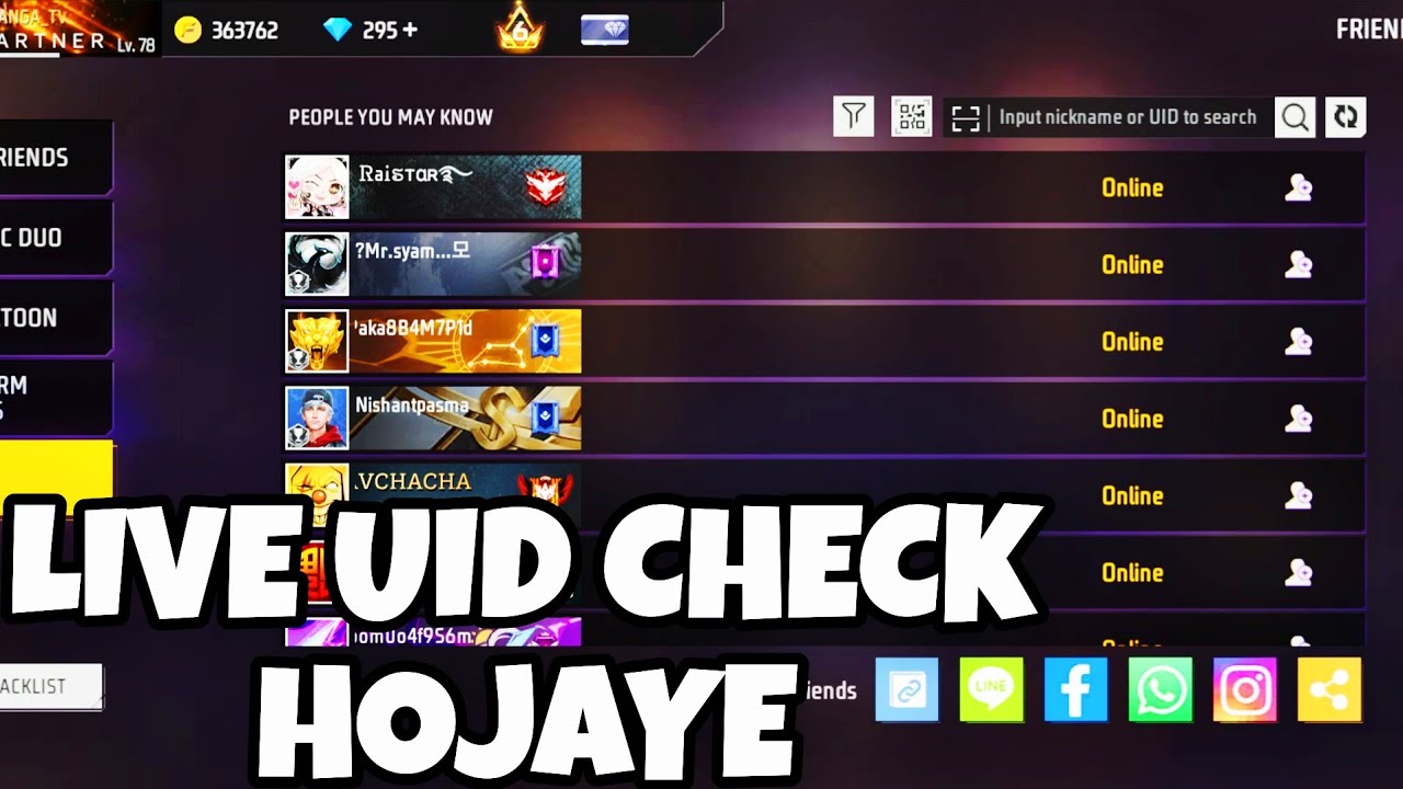 Uid Live. Check live uid check hojaye #freefire #live #theshuklasister - YouTube