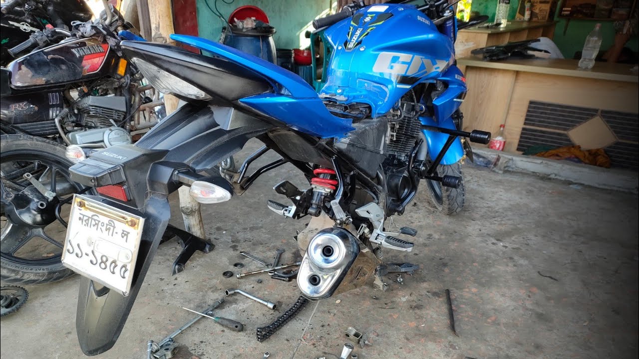 gixxer monoton swing arm bush bearing change back chases bush