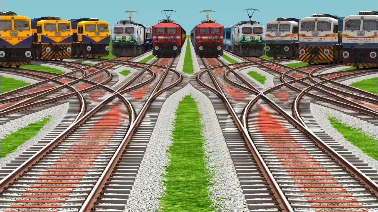 All Trains Crossing By Forked Trains Railroad Crossing Tracks-train videos railways games 