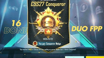 16TH Paid Conqueror DONE In DUO FPP ✅ C9S27 | Conqueror Animation Status | Conqueror Push| 4K 90FPS