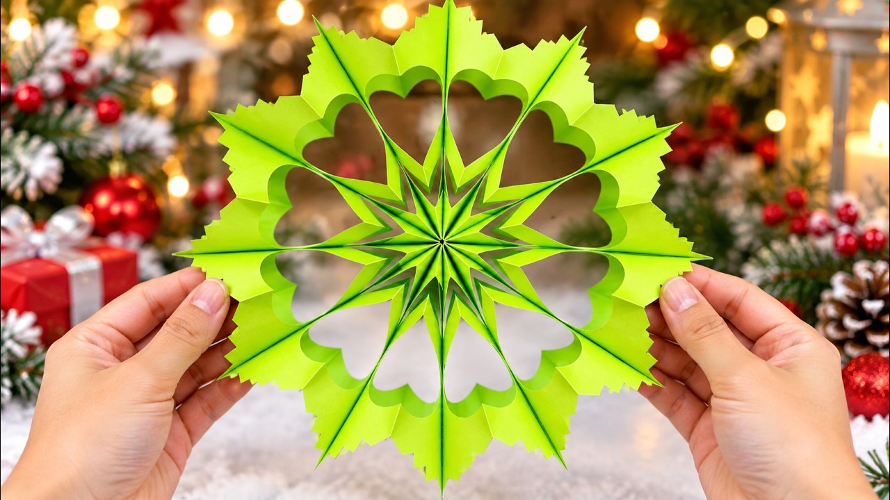 Snowflake Papercraft Tutorial How to Make 3D Paper Snowflake ️ | Easy Christmas Paper Craft Tutorial ...