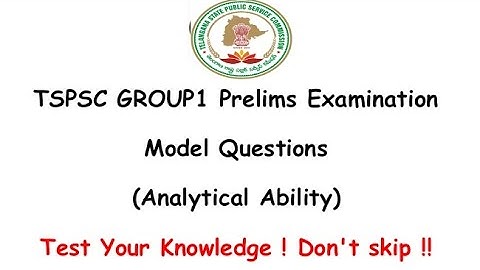 #group1 #vidyatv #tspsc TSPSC GROUP 1 Preliminary Examination Model Questions : Analytical Ability