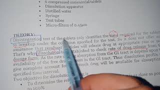 disintegration vs dissolution