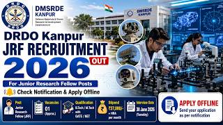 DRDO Kanpur JRF 2026 🚀 | ₹37,000 + HRA 😳 + ₹15,000 Extra | 1 Seat Only ⚠️