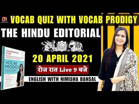 Vocab Quiz With Vocab Prodigy Book | Unique Vocabulary Words | 20 April |English With Nimisha Bansal