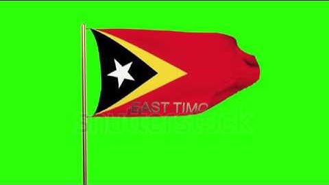 East Timor flag with title waving in the wind. Looping sun rises style. Animation loop Stock video