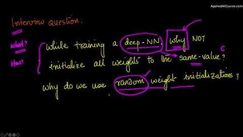 Interview Question in Deep Leaning: Why NOT initialize all the weights in a NN to the same value?