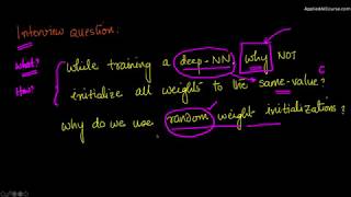 Interview Question in Deep Leaning: Why NOT initialize all the weights in a NN to the same value?