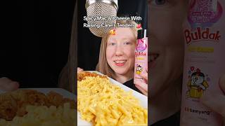 Buldak Mac & Cheese mukbang ASMR 😎 would you try this? 🤯 #ASMR #mukbang #asmreating #macandcheese