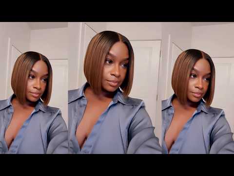 Spring Color! Ombre Chestnut Brown Yaki Straight 7*5 no slip Glueless Wig. Ft. Klaiyi hair