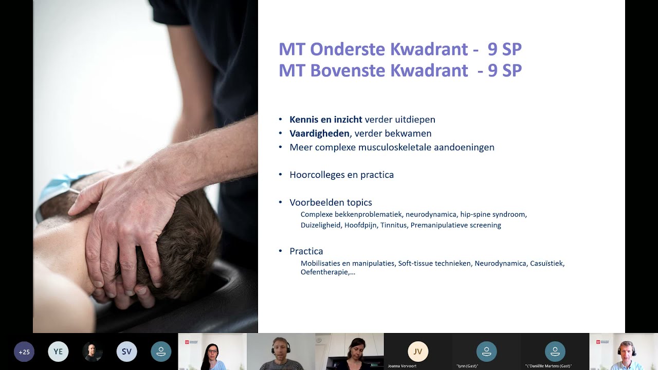 Infosessie Postgraduaat Musculoskeletale Therapie – Manuele Therapie – 24 april 2021