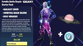 Fortnite New Galaxy Skin Starter Pack In Game W New Emotes