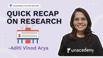 Quick Recap on Research |  NTA UGC NET 2021 | Aditi Vinod Arya | Unacademy Live NTA