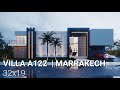 VILLA A122 | 3 RECAMARAS + ESTUDIO + ALBERCA + DOBLE ALTURA |MARRAKECH / MARRUECOS | TERRENO 32 X 19