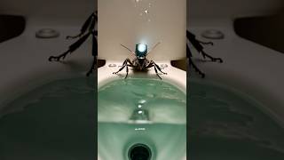 Testing an Insect Robot in the Toilet! 🤖🚽 #shorts