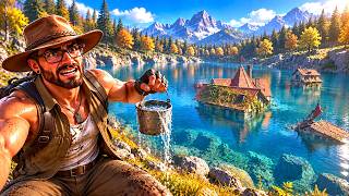 I Drained an ENTIRE LAKE Using ONLY a Bucket! | Empty The Lake [First Look]