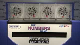 Midday Numbers Game Drawing: Wednesday, September 16, 2015