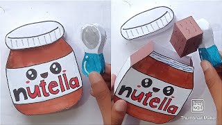 PAPER NUTELLA TOY | How to make diy nutella toy | mini food toy | diy cute crafts