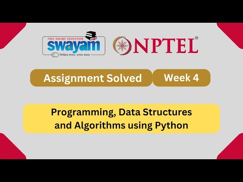 Programming, Data Structures And Algorithms Using Python Week 4 || NPTEL ANSWERS 2024 #nptel