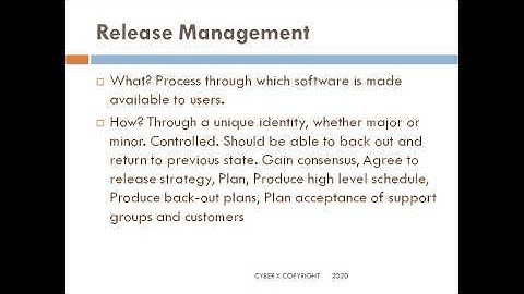 CISA: DOMAIN 4 PART A PART 9 CHANGE, CONFIGURATION, RE LEASE AND PATCH MANAGEMENT