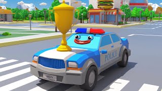 Voiture de police et La Poursuite - 3D Dessin animé en français - Voitures pour bébés