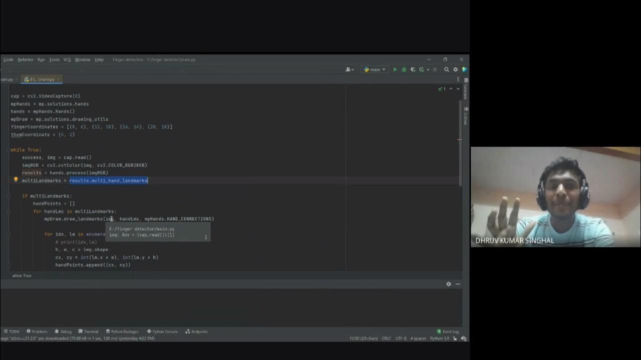 Finger Counter| Python Project| Using OpenCV and Mediapipe library ...