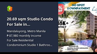 20.69 sqm Studio Condo For Sale in Mandaluyong Metro Manila