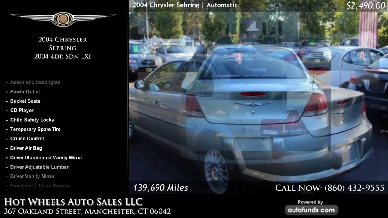 Used 2004 Chrysler Sebring Hot Wheels Auto Sales LLC, Manchester, CT