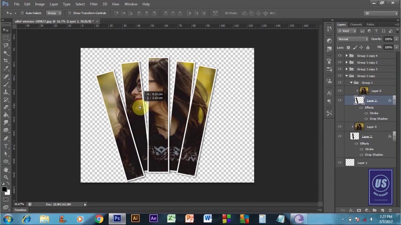 How to create vertical panels effects in photoshop