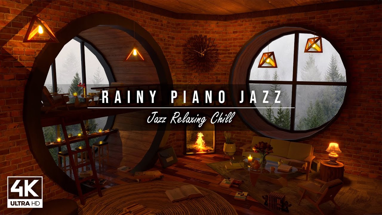 Rainy Piano Jazz Music & Cozy Coffee Shop Ambience ☕ Relaxing Jazz ...