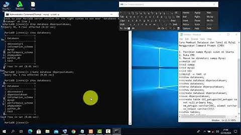 Cara Membuat Database dan Tabel di MySql Menggunakan Command Prompt (CMD)
