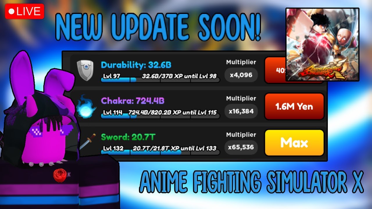 🔴UPDATE SOON and GRINDING (ANIME FIGHTING SIMULATOR X) *Roblox